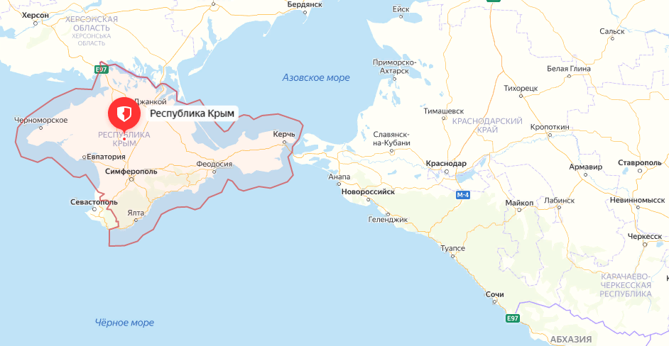 Крым на карте