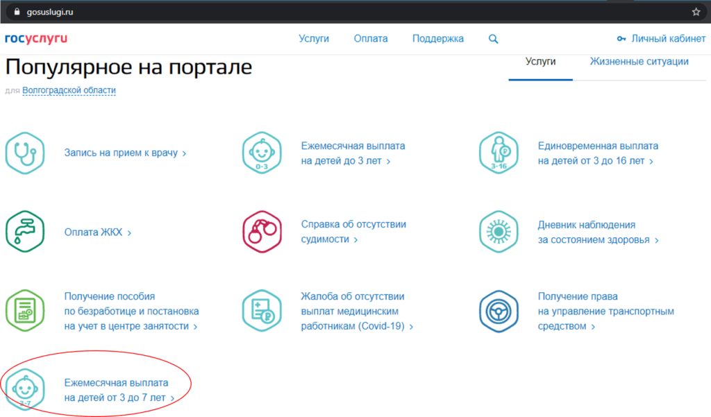 Госуслуги. Популярное на портале