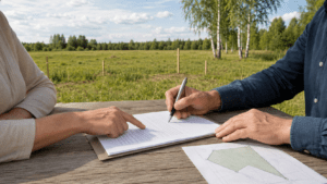 Подписание договора купли-продажи земельного участка